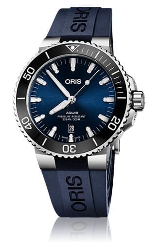 Swiss Luxury Replica ORIS AQUIS DATE BLUE DIAL ON BLUE RUBBER STRAP watch 01-733-7730-4135-07-4-24-65eb